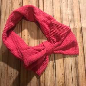 Pink bow head wrap
